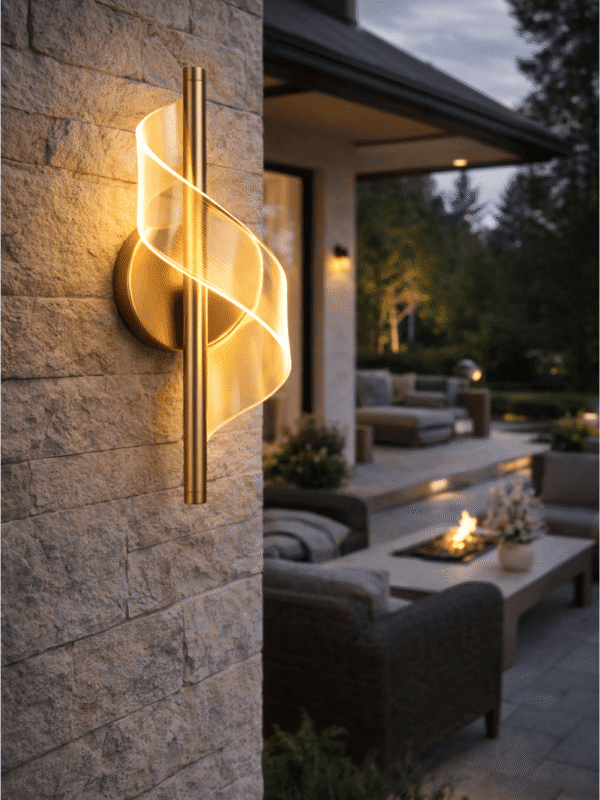 Arandela de Parede Led Espiral Acrílica Nórdica Brilho Ondas Decorativa