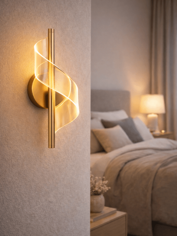 Arandela de Parede Led Espiral Acrílica Nórdica Brilho Ondas Decorativa