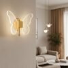 Kit 1 Luminária Arandela Borboleta Dourada LED de Parede 3 Tons de Luz iluminação interna Bivolt (1) Arandela Borboleta Dourada LED