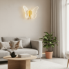 Kit 1 Luminária Arandela Borboleta Dourada LED de Parede 3 Tons de Luz iluminação interna Bivolt (4) Arandela Borboleta Dourada LED