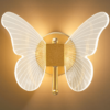 Kit 1 Luminária Arandela Borboleta Dourada LED de Parede 3 Tons de Luz iluminação interna Bivolt (6) Arandela Borboleta Dourada LED