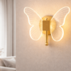 Kit 1 Luminária Arandela Borboleta Dourada LED de Parede 3 Tons de Luz iluminação interna Bivolt (7) Arandela Borboleta Dourada LED