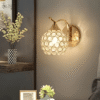 Luminária de parede arandela redonda de cristal moderna luxuosa Ouro