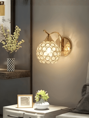 Luminária de parede arandela redonda de cristal moderna luxuosa Ouro