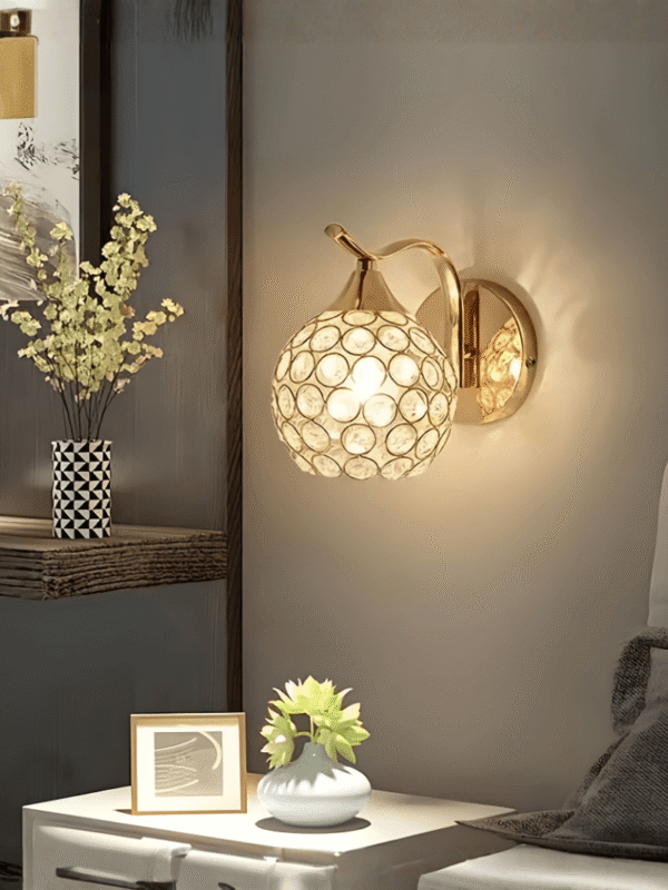 Luminária de parede arandela redonda de cristal moderna luxuosa Ouro